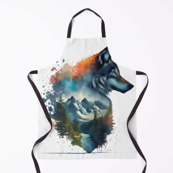 Item preview, Wild Splendor: Wolf & Mountain Watercolor designed and sold by WilsonMiller-.