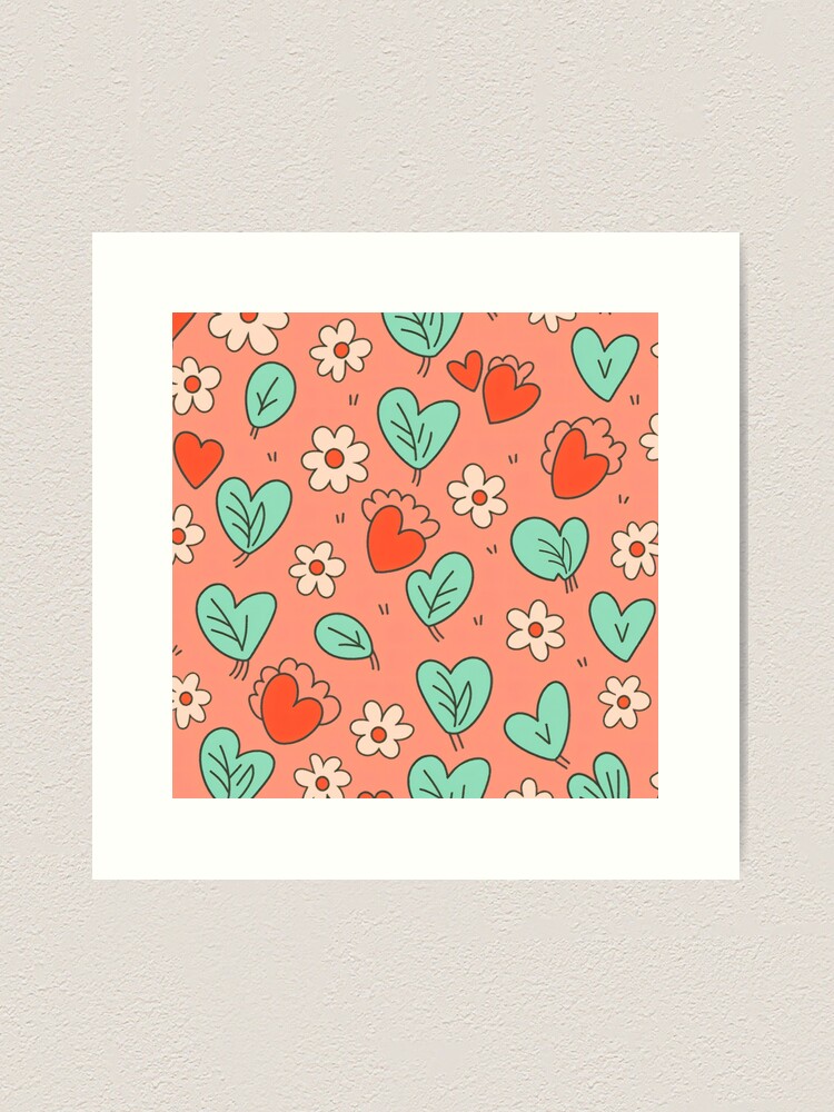 Vibrant Coral Paisley Print Pattern Background