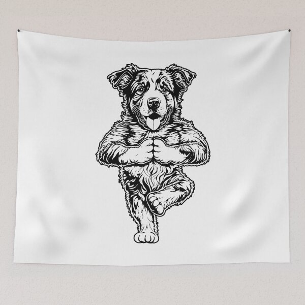 Item preview, Australian Shepherd Yoga Puppy Funny Tree Pose Vrikshasana designed and sold by GrandeDuc.