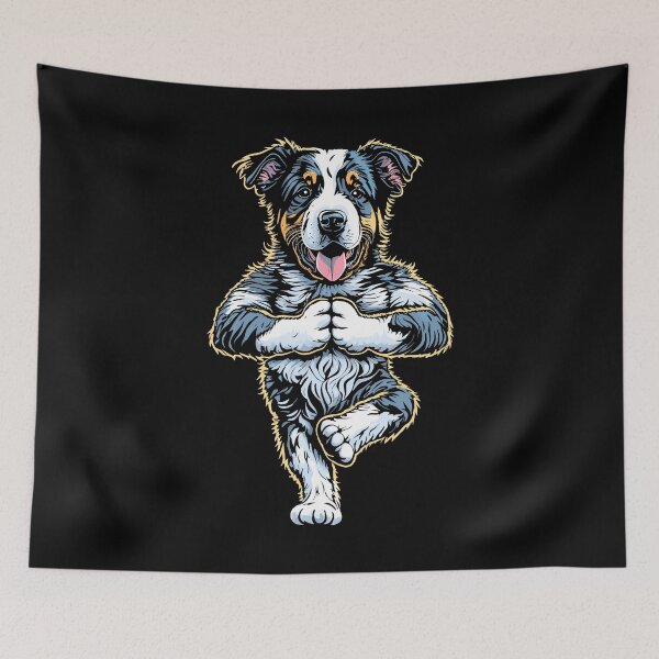 Item preview, Australian Shepherd Yoga Puppy Funny Tree Pose Vrikshasana designed and sold by GrandeDuc.