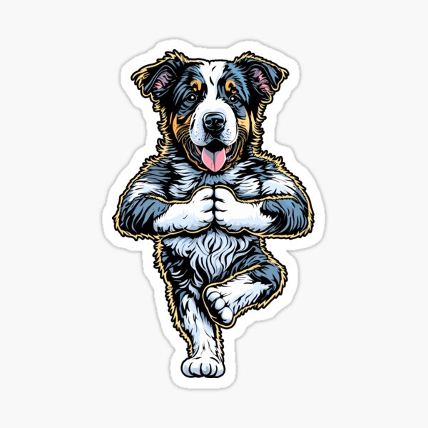 Item preview, Australian Shepherd Yoga Puppy Funny Tree Pose Vrikshasana designed and sold by GrandeDuc.