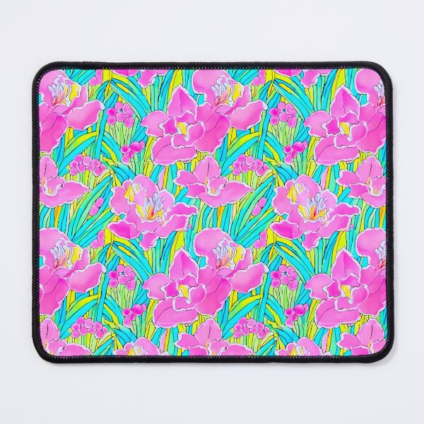 Item preview, Preppy pink, turquoise and yellow large scale orchids designed and sold by SophieClimaArt.