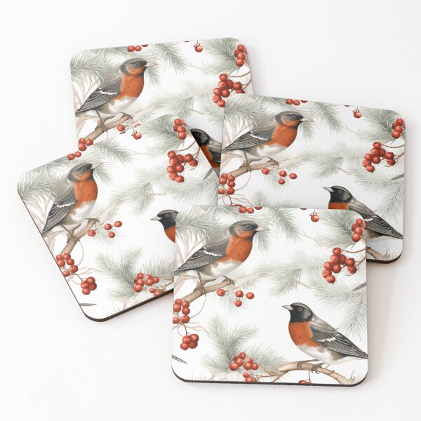 Item preview, Winter pattern with robins fir and rowan designed and sold by Vindbult.