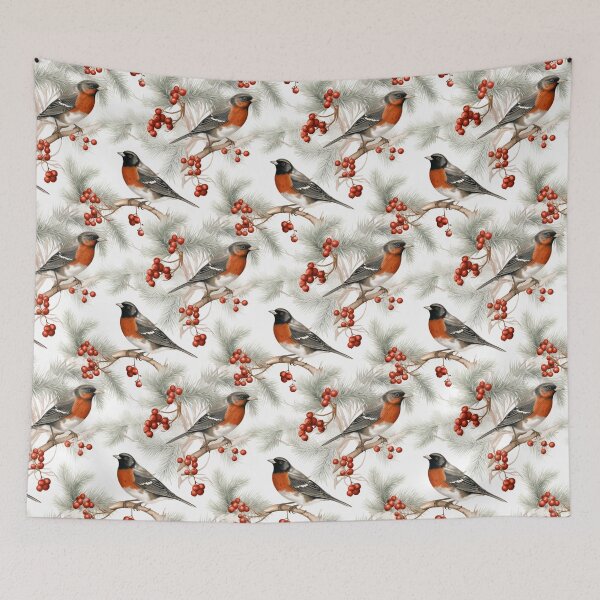 Item preview, Winter pattern with robins fir and rowan designed and sold by Vindbult.