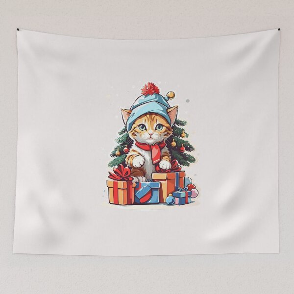 Item preview, Christmas Cat Delight - Festive Feline Apparel and Gifts designed and sold by ArtistriWear.
