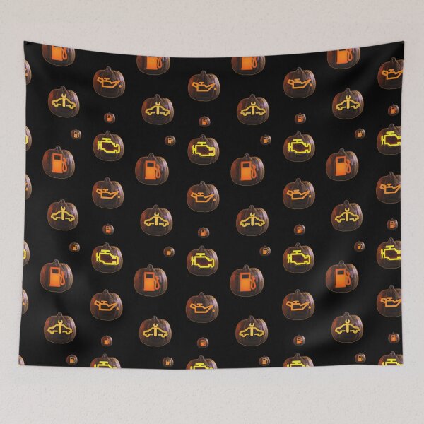 Item preview, Scary Pumpkin Check Engine Low Fuel Warning Light, designed and sold by Sunmoonlove.