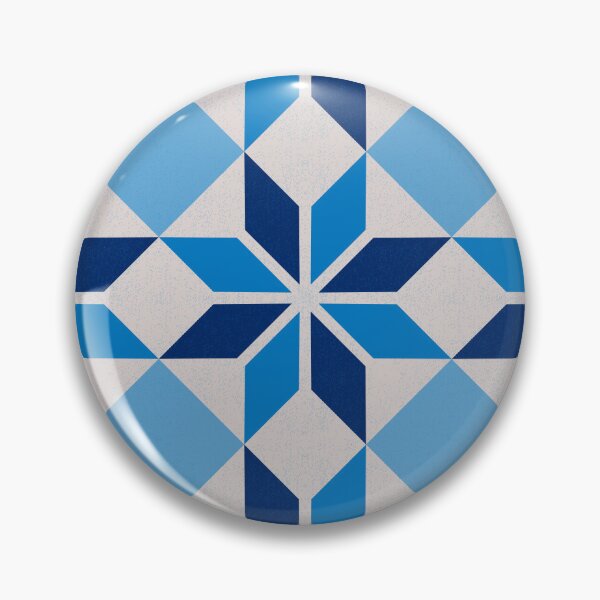 Item preview, Geometric flower in shades of blue as a Moroccan-inspired tile. designed and sold by by Mònica Roca.