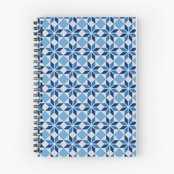 Aperçu de l'œuvre Fleur géométrique dans les tons bleus comme un carreau d'inspiration marocaine. créée et vendue par by Mònica Roca.