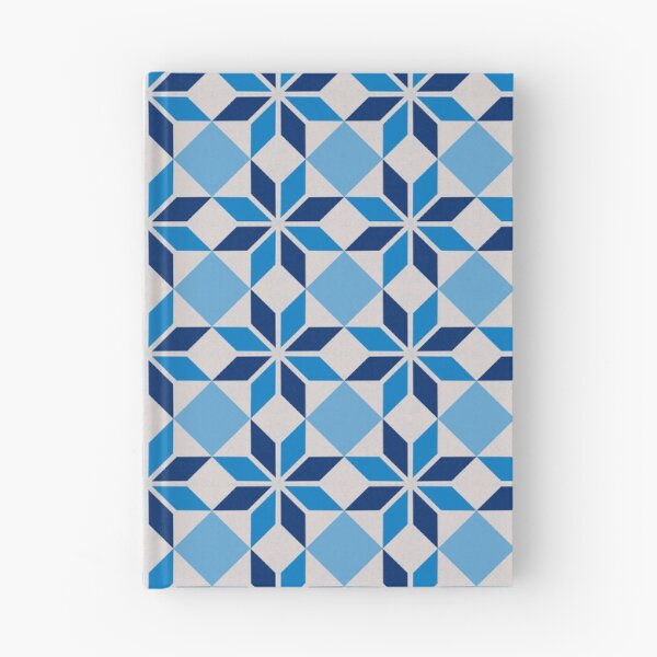 Artikelvorschau, Geometrische Blume in Blautönen als marokkanisch inspirierte Fliese. entworfen und verkauft von by Mònica Roca.