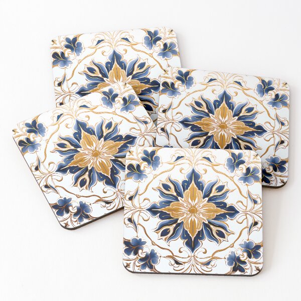 Item preview, Pattern with gold and blue designed and sold by Cat-Wave-Dream.
