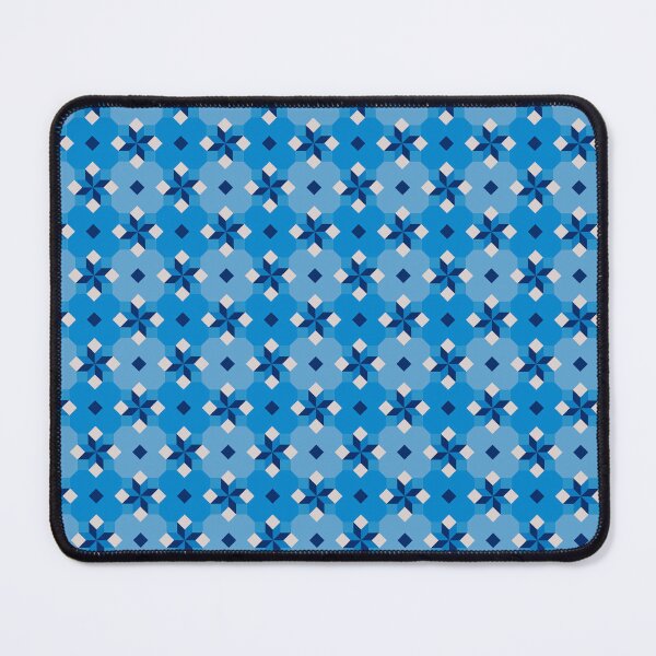 Item preview, Kaleidoscopic summer tiles with octagons and stars in shades of blue designed and sold by by Mònica Roca.