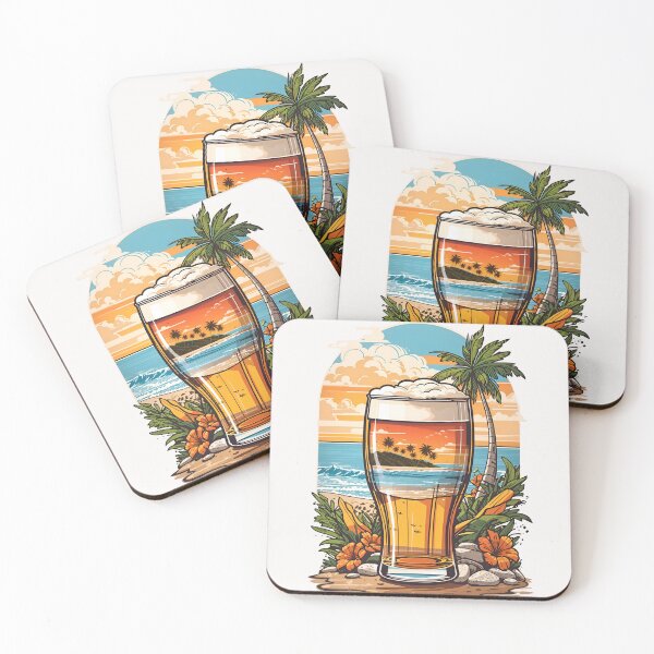 Item preview, Sip by the Shore - Tranquil Beer Glass on Beach designed and sold by ArtistriWear.