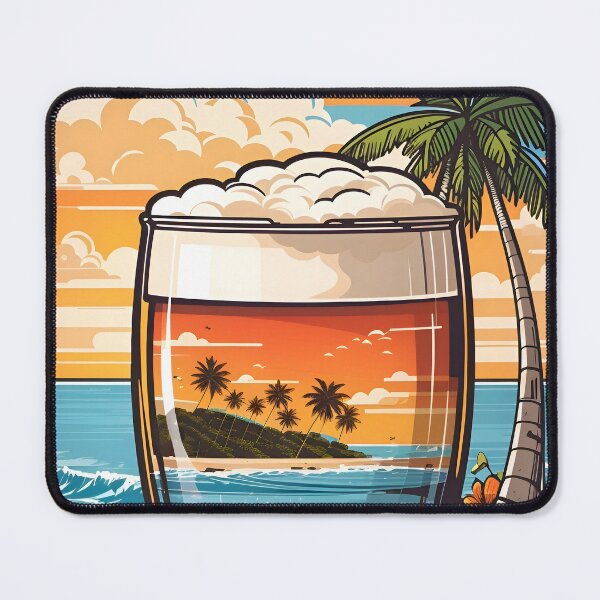 Item preview, Sip by the Shore - Tranquil Beer Glass on Beach designed and sold by ArtistriWear.