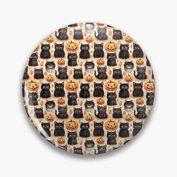 Artikelvorschau, Purr-fectly Spooky: Whimsical Halloween Cats in Vibrant Patterns entworfen und verkauft von qoodesignstudio.
