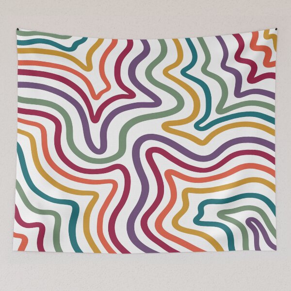 Item preview, Wavy Retro Rainbow Liquid Swirls designed and sold by velvetearth.