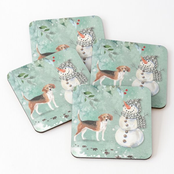 Item preview, Beagle and Snowman Christmas Card designed and sold by HugsAndPrints.