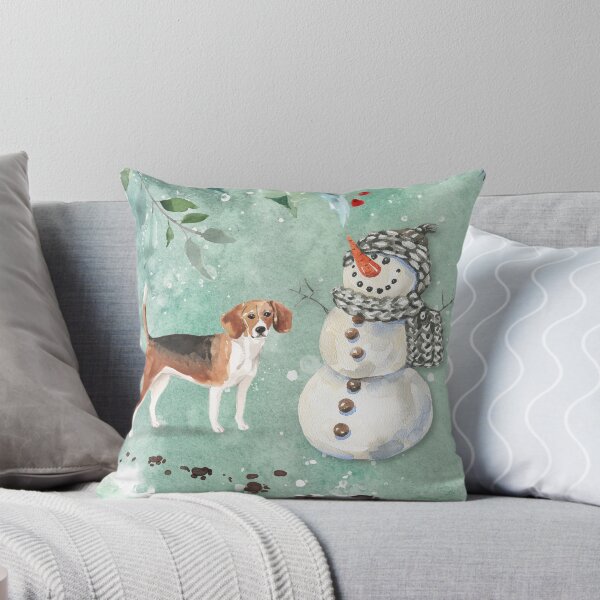Item preview, Beagle and Snowman Christmas Card designed and sold by HugsAndPrints.