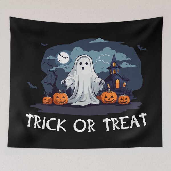 Item preview, Trick or treat halloween ghost (on dark colors) designed and sold by messy-nessie.
