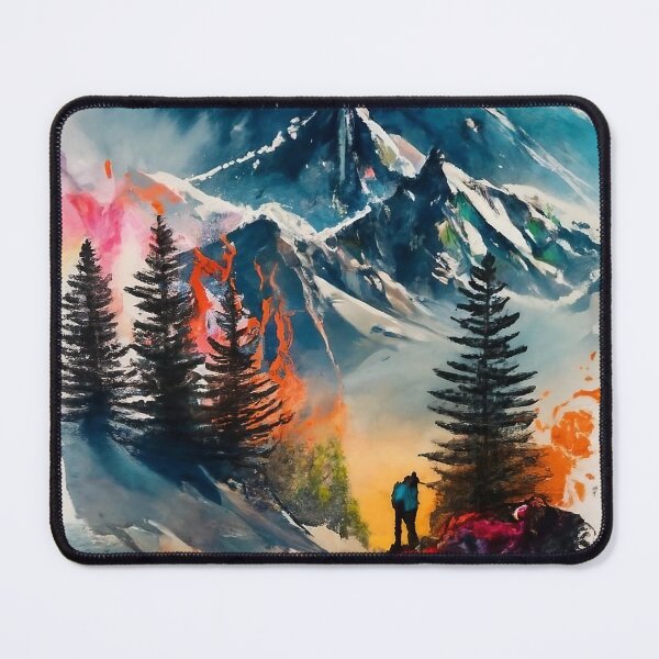 Item preview, Beautiful ink painting with mountains and trees designed and sold by Aktio Design.
