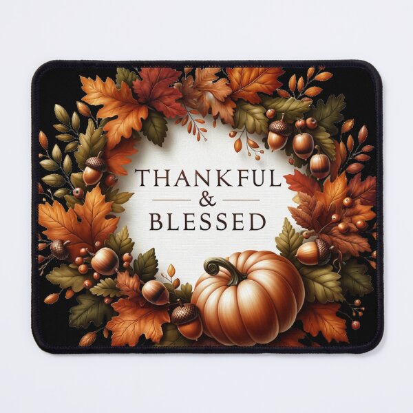 Item preview, Thankful & Blessed - Autumn Wreath designed and sold by ZenEverAI.