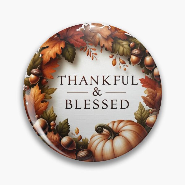 Item preview, Thankful & Blessed - Autumn Wreath designed and sold by ZenEverAI.