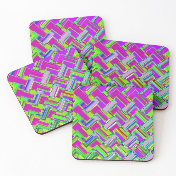 Item preview, Dynamic diagonal composition of green and purple squares designed and sold by Ivicaartist.