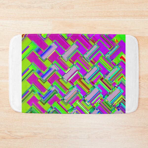 Item preview, Dynamic diagonal composition of green and purple squares designed and sold by Ivicaartist.