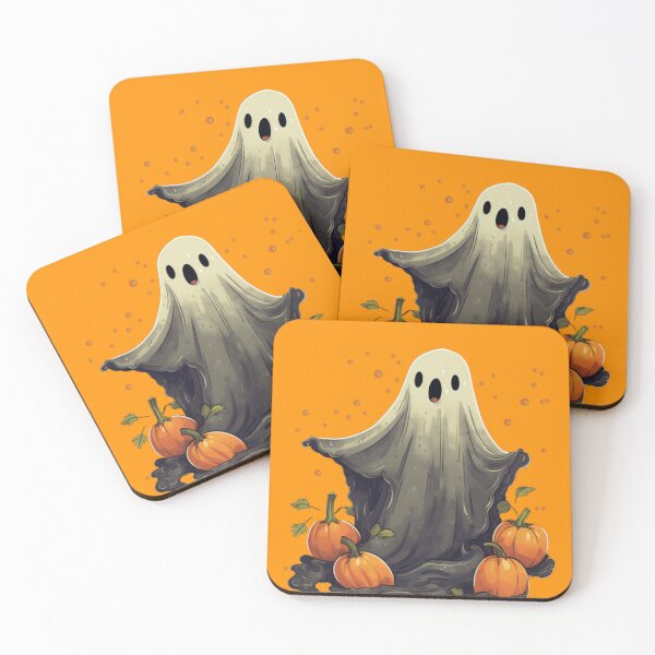 Item preview, Scarry Halloween ghost with pumpkins designed and sold by Micha-L.
