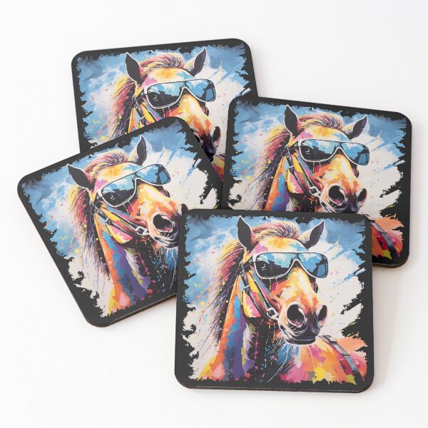 Item preview, Art horse cool and colorful with sunglasses designed and sold by Andrea-Design.