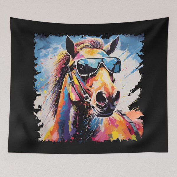 Item preview, Art horse cool and colorful with sunglasses designed and sold by Andrea-Design.