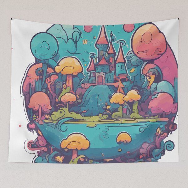 Item preview, Daylight Castle in the Enchanted Forest by the Tranquil Waters designed and sold by TrendyMingle.