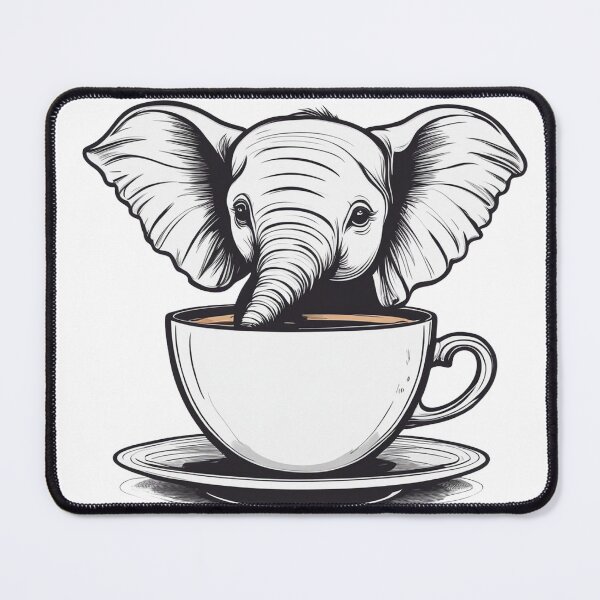Item preview, Cute Elephant Drinking Coffee from a Mug designed and sold by Merthh.