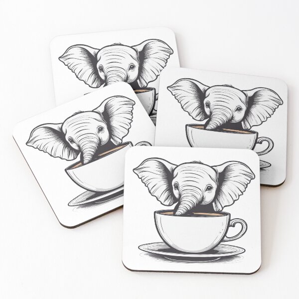 Item preview, Cute Elephant Drinking Coffee from a Mug designed and sold by Merthh.