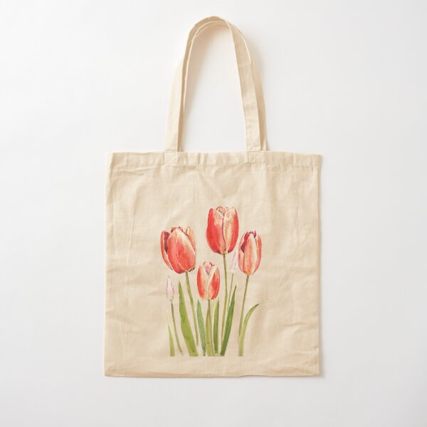 Aperçu de l'œuvre aquarelle de tulipes orange peinte à la main  créée et vendue par ColorandColor.