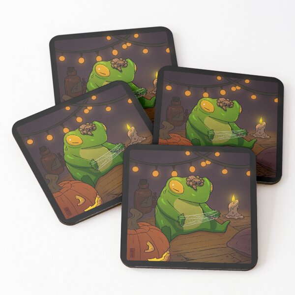 Item preview, frog and jumping spider playing cat's cradle art designed and sold by DingHuArt.