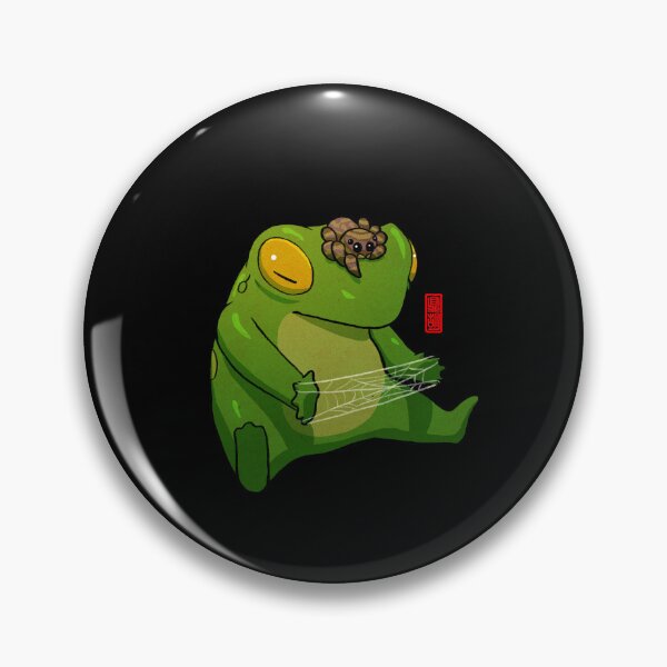 Item preview, frog and jumping spider playing cat's cradle art designed and sold by DingHuArt.