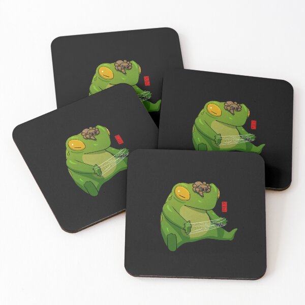 Item preview, frog and jumping spider playing cat's cradle art designed and sold by DingHuArt.