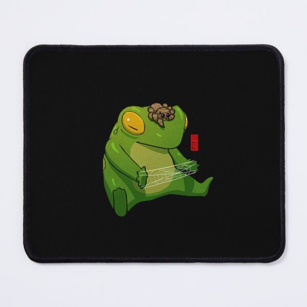 Item preview, frog and jumping spider playing cat's cradle art designed and sold by DingHuArt.