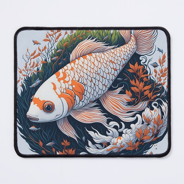Item preview, The artwork, a stunning vector illustration of colorful Koi fish, captures the graceful movement of these aquatic creatures with vibrant, fluid lines and a vibrant spectrum of hues. designed and sold by Best-Art-32.