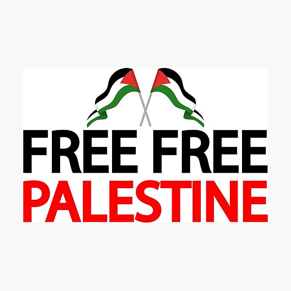 Item preview, Free Free Palestine with flags designed and sold by WilliamsGFX.