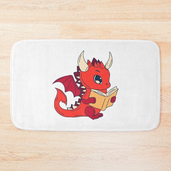 Item preview, Stock Illustration  Emoji character cartoon red dragon dinosaur reading a book sticker emoticon	 designed and sold by Innamalinka.