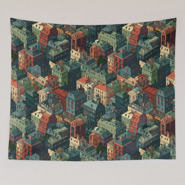 Item preview, city town seamless designed and sold by Ttthunder123.