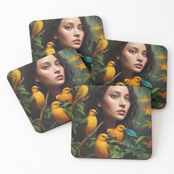Item preview, Orange birds and ornithologist designed and sold by M-Y-A-R-T-.