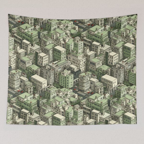Item preview, city town seamless designed and sold by Ttthunder123.