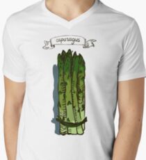 watercolor hand drawn vintage illustration of asparagus Men's V-Neck T-Shirt