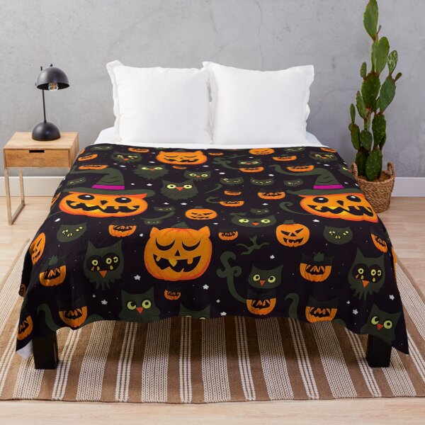Item preview, Creepy kawaii pumpkin Halloween pattern designed and sold by 29Bumblebee.
