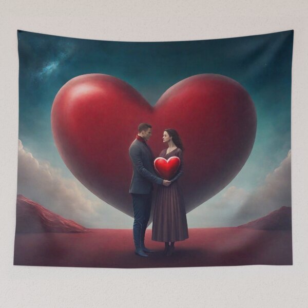 Item preview, Man and woman and big heart designed and sold by M-Y-A-R-T-.