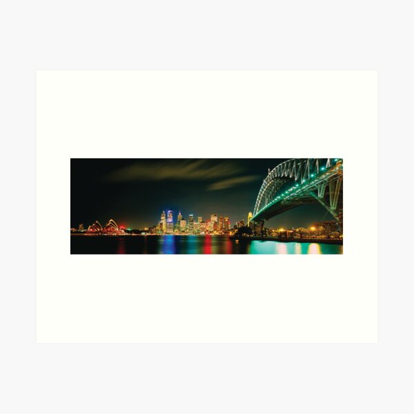 Aperçu de l'œuvre Sydney Nightlights créée et vendue par Dean Prowd Panoramic Photography.