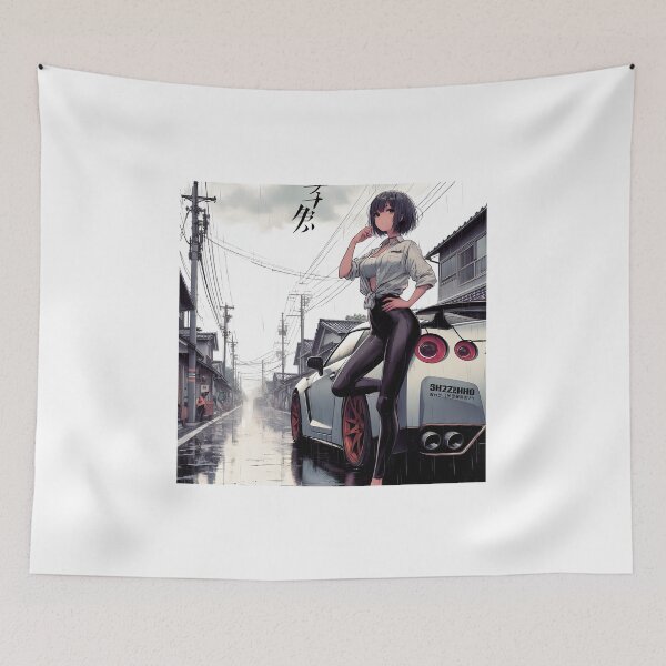 Item preview, Anime Girl Standing Next To Sports Car designed and sold by TeesByPatrick.