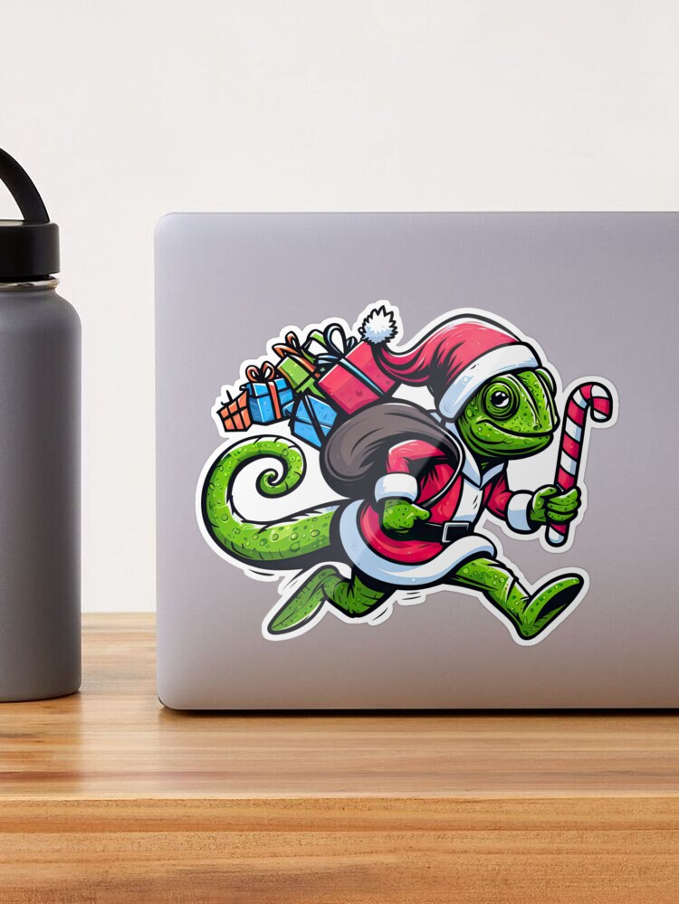 Chameleon Reptile Christmas Sticker for Sale by Artwoof